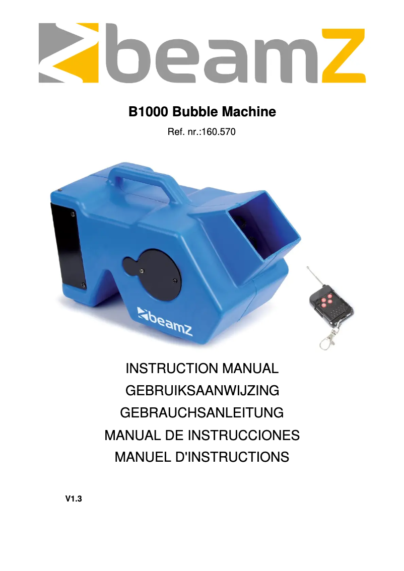 Page n°1 - Manuel utilisateur BeamZ B1000