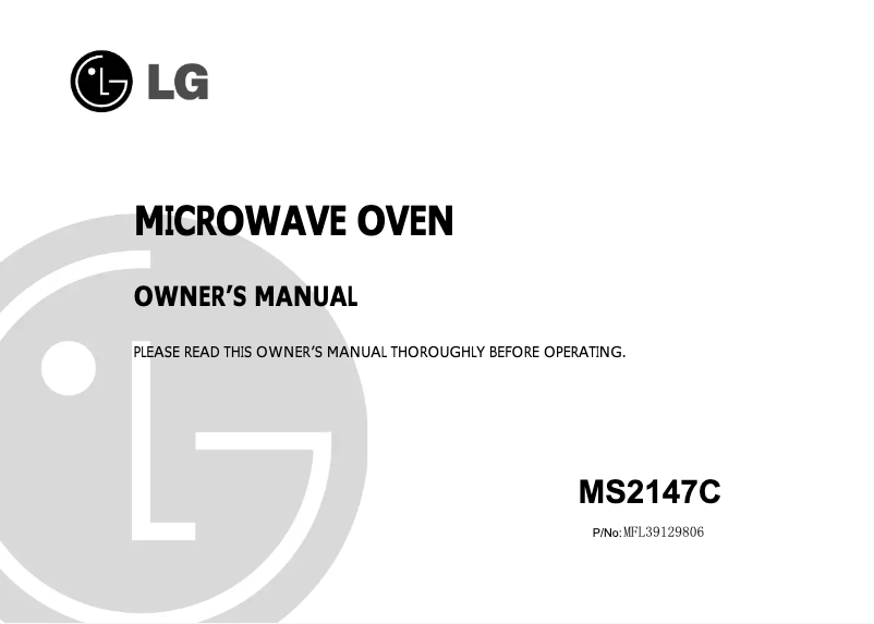 Página 1 del manual Manual de usuario LG MS2147C