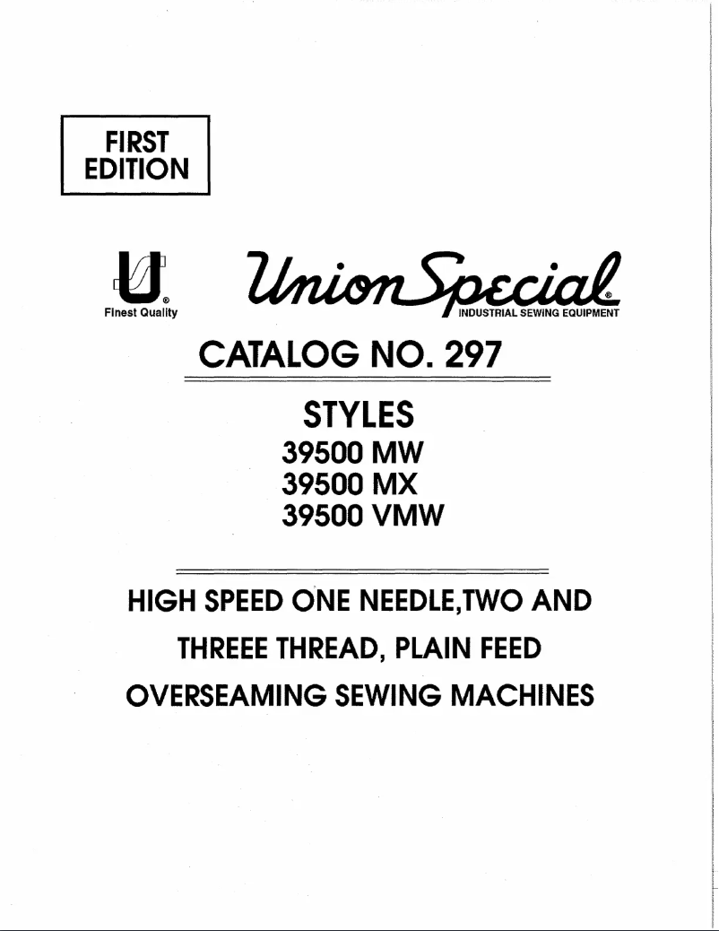 Page 1 de la notice Manuel utilisateur Union Special 39500MW