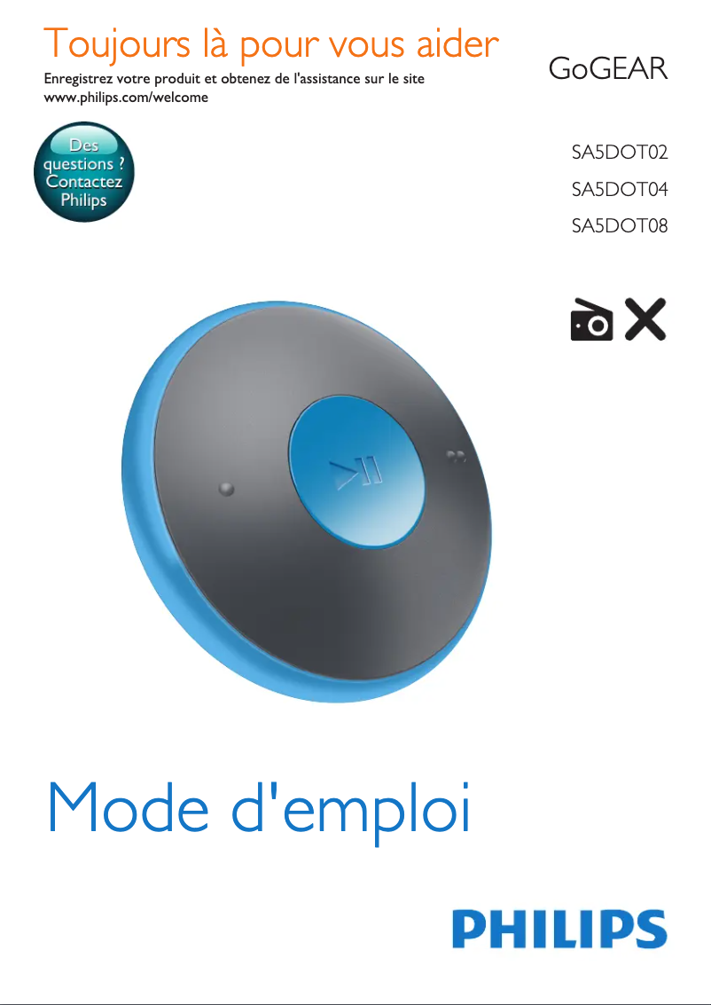 Page 1 de la notice Manuel utilisateur Philips GoGear FitDot