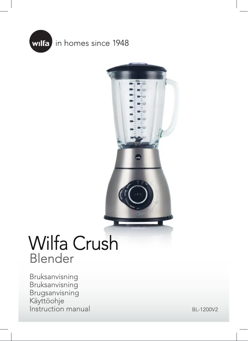 Page 1 de la notice Manuel utilisateur Wilfa Crush BL-1200V2
