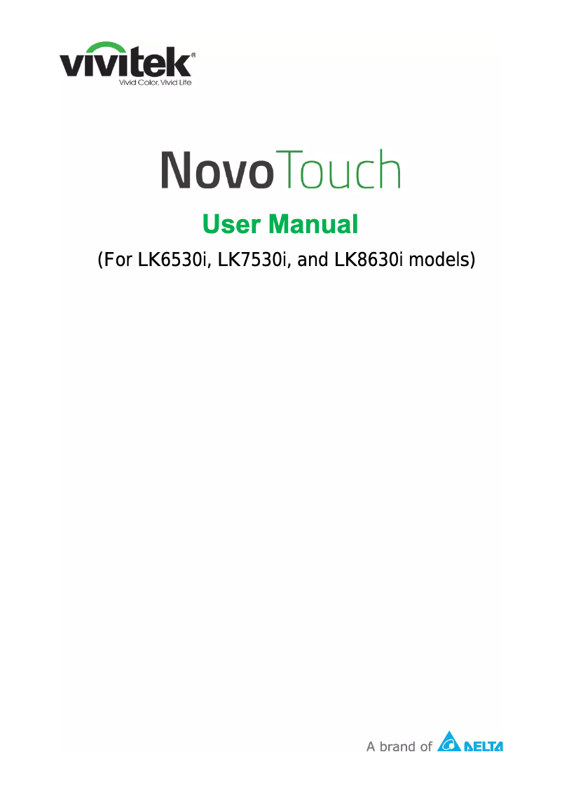Image de la première page du manuel de l'appareil NovoTouch LK6530i