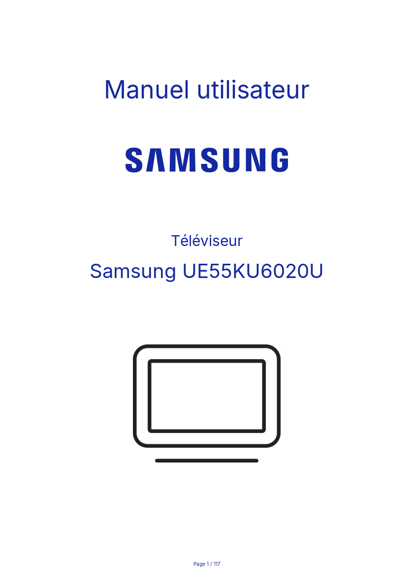 Image de la première page du manuel de l'appareil UE55KU6020U