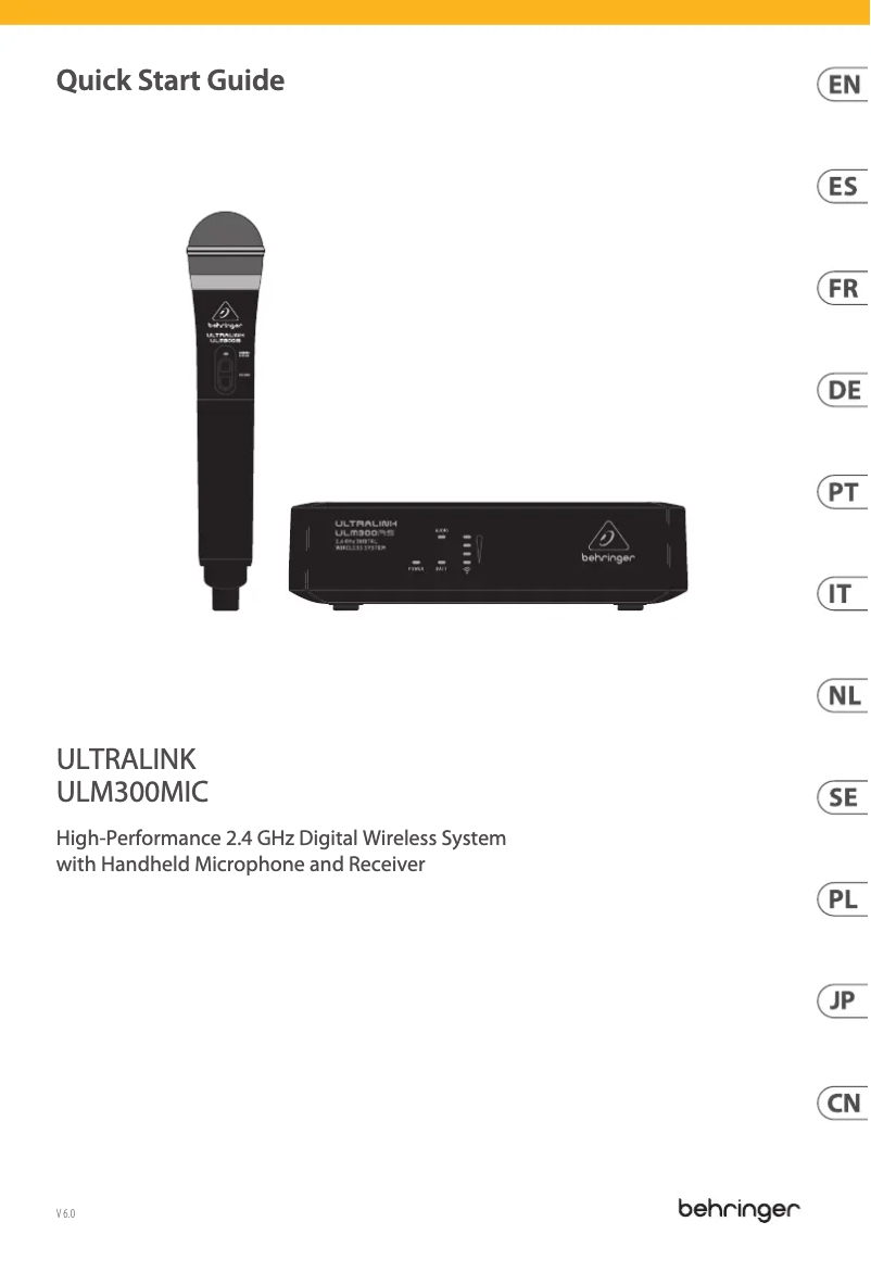 Page 1 de la notice Guide de démarrage rapide Behringer Ultralink ULM300MIC