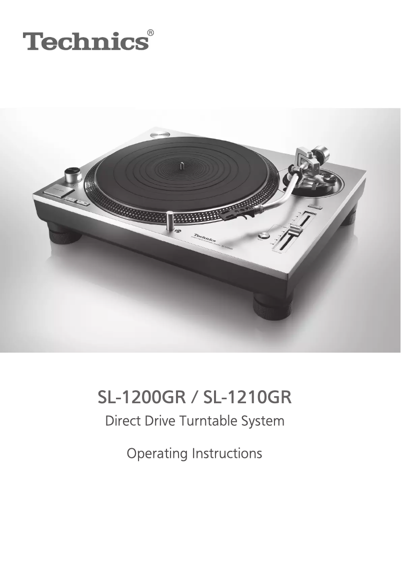 Page 1 de la notice Manuel utilisateur Technics SL-1210GREB