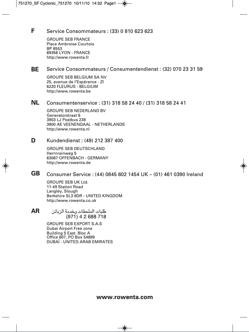 Image de la première page du manuel de l'appareil Silence Force Cyclonic RO 8055