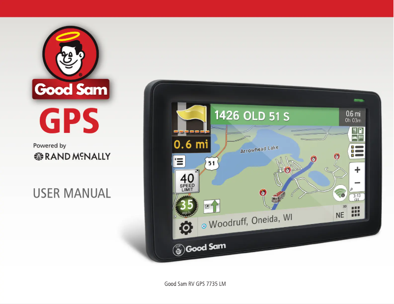Image de la première page du manuel de l'appareil Good Sam RV GPS 7735 LM