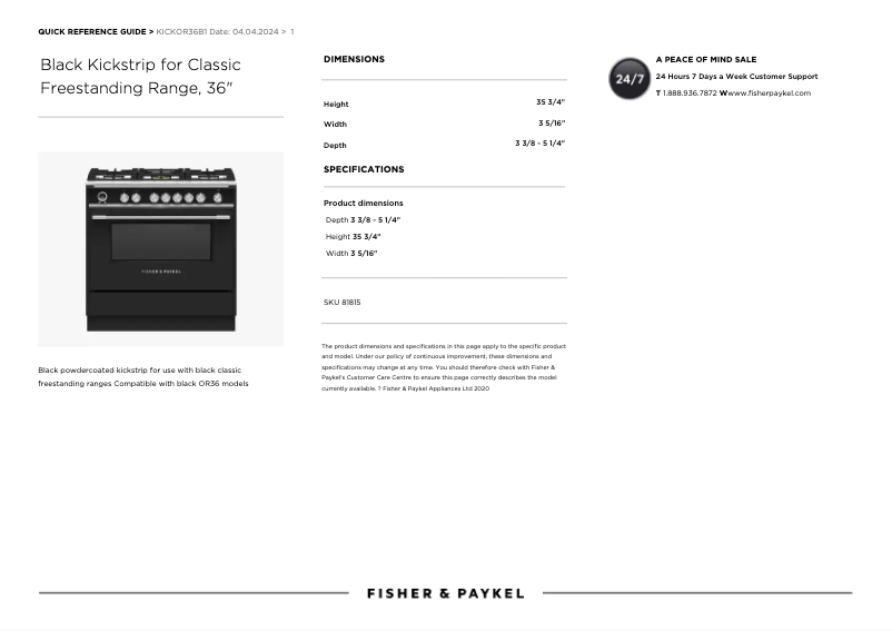 Image de la première page du manuel de l'appareil KICKOR36B1