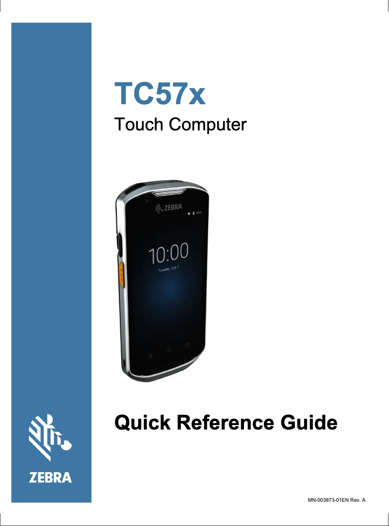 Page 1 de la notice Manuel utilisateur Zebra TC57x