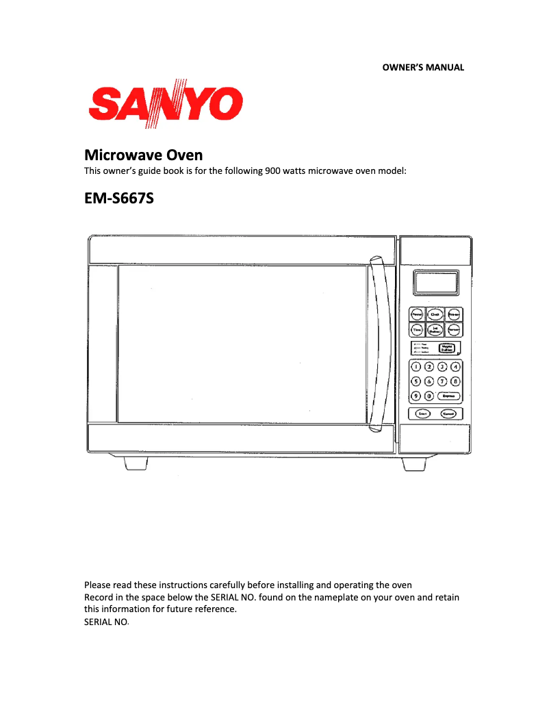 Page 1 de la notice Manuel utilisateur Sanyo EM-S667S