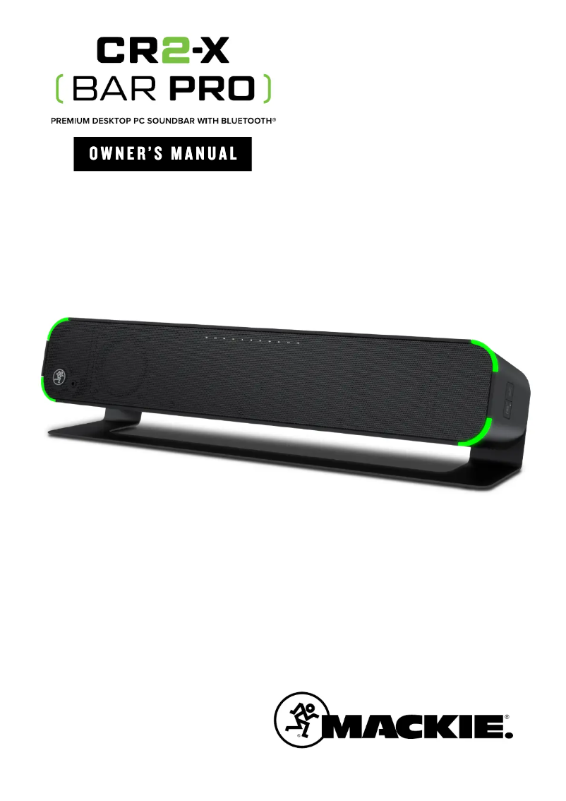 Page 1 de la notice Manuel utilisateur Mackie CR2-X Bar PRO