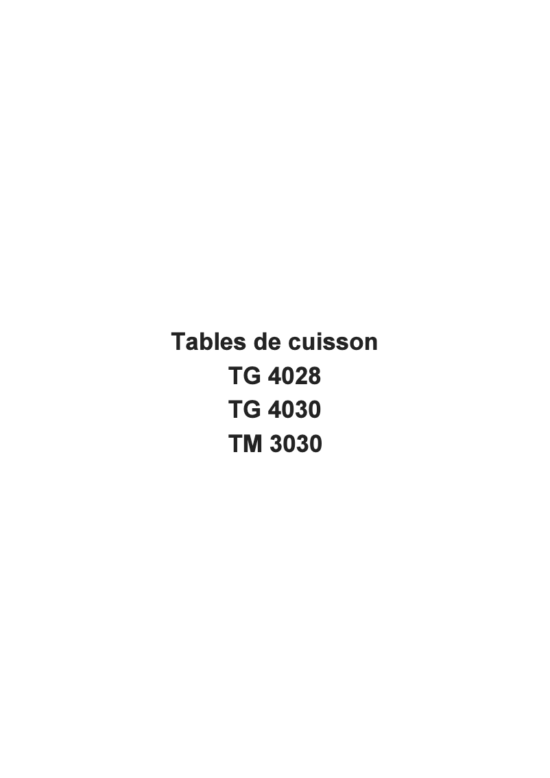 Page n°1 - Manuel utilisateur Arthur Martin-Electrolux TG4030N