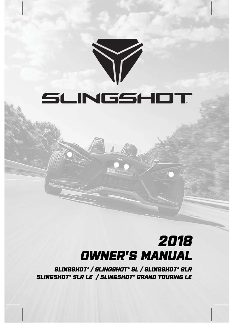 Image de la première page du manuel de l'appareil Slingshot Grand Touring LE (2018)