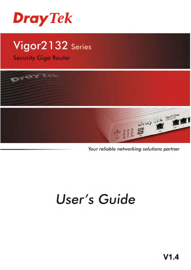 Page n°1 - Manuel utilisateur Draytek Vigor 2132