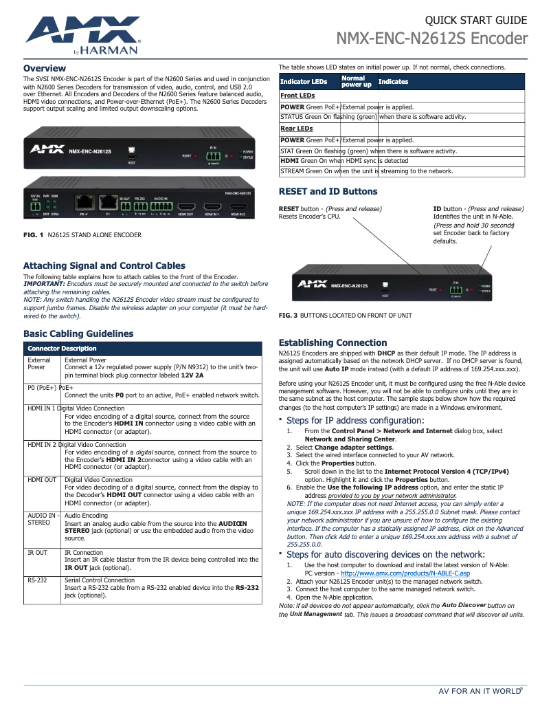 Imagen de la primera página del manual del dispositivo NMX-ENC-N2612S