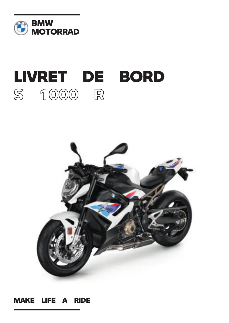 Image de la première page du manuel de l'appareil S 1000 R (2023)
