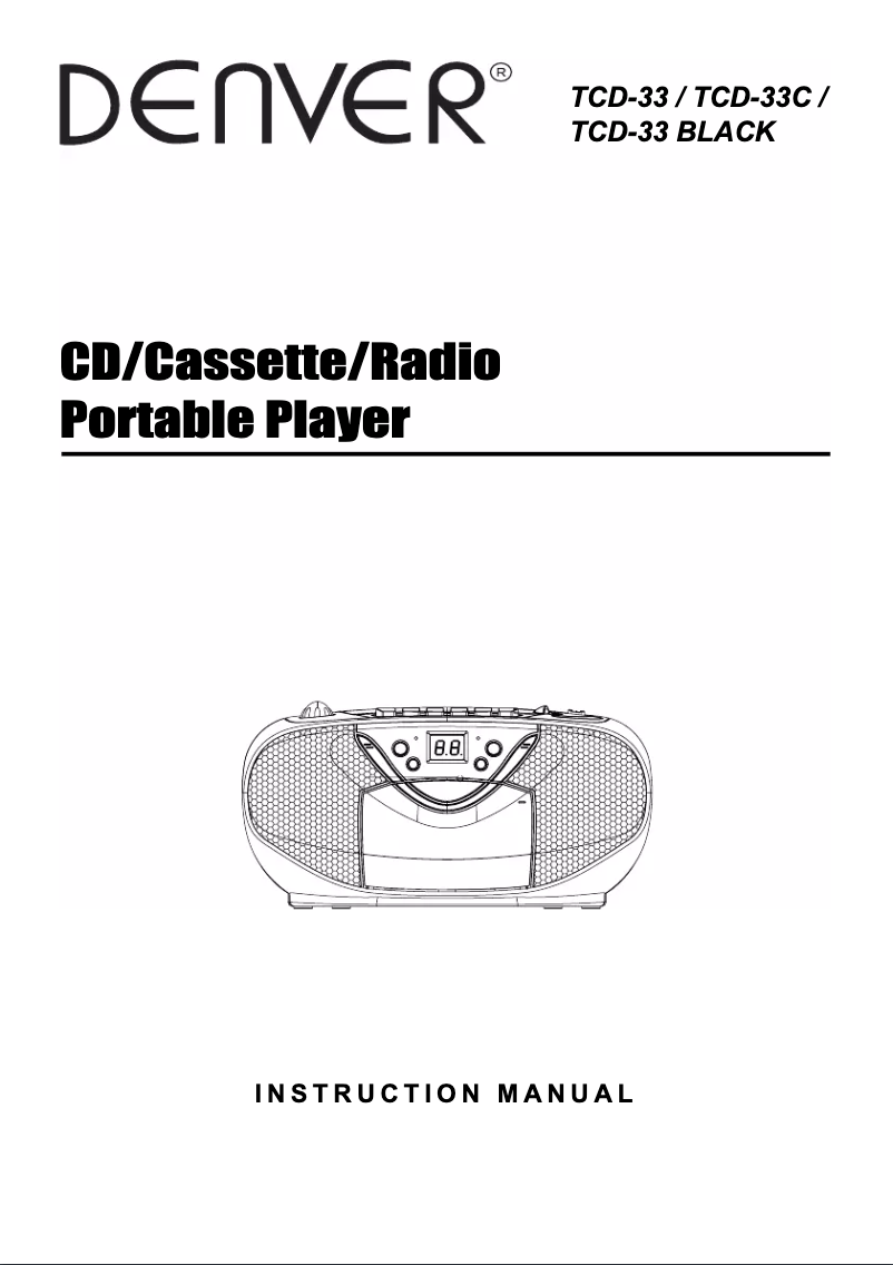 Page n°1 - Manuel utilisateur Denver TCD-33