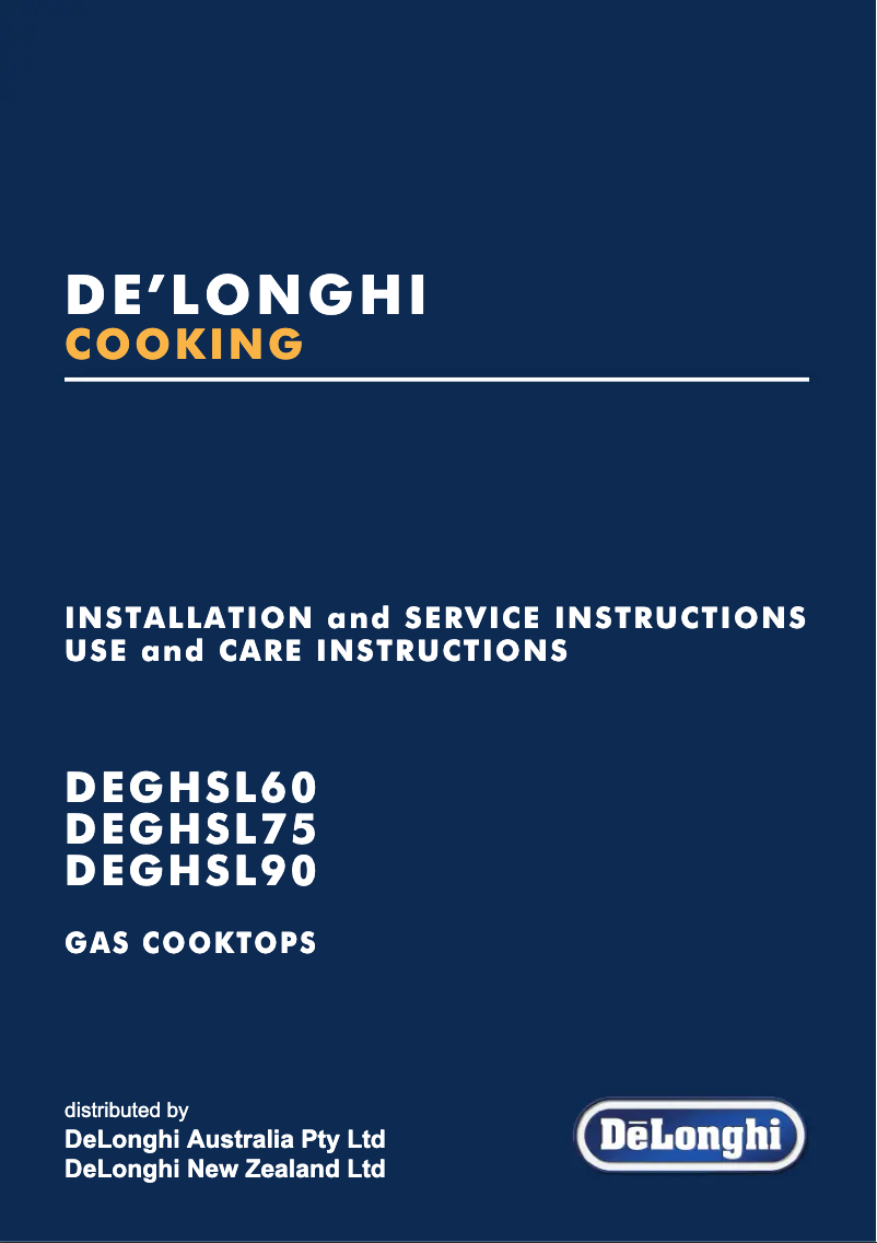 Page 1 de la notice Manuel utilisateur DeLonghi DEGHSL90