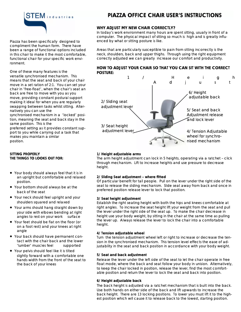 Page n°1 - Manuel utilisateur Stem Piazza 6800