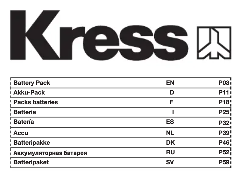 Página 1 del manual Manual de usuario Kress KAB02