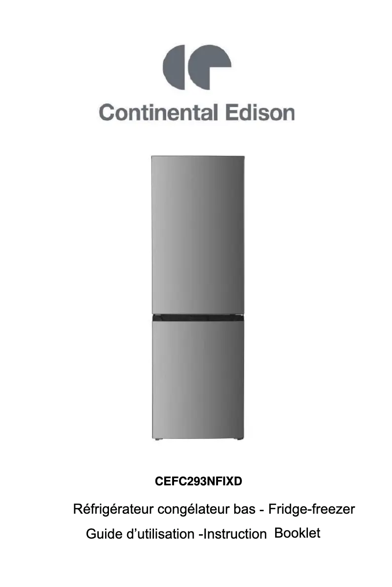Page n°1 - Manuel utilisateur Continental Edison CEFC293NFIXD