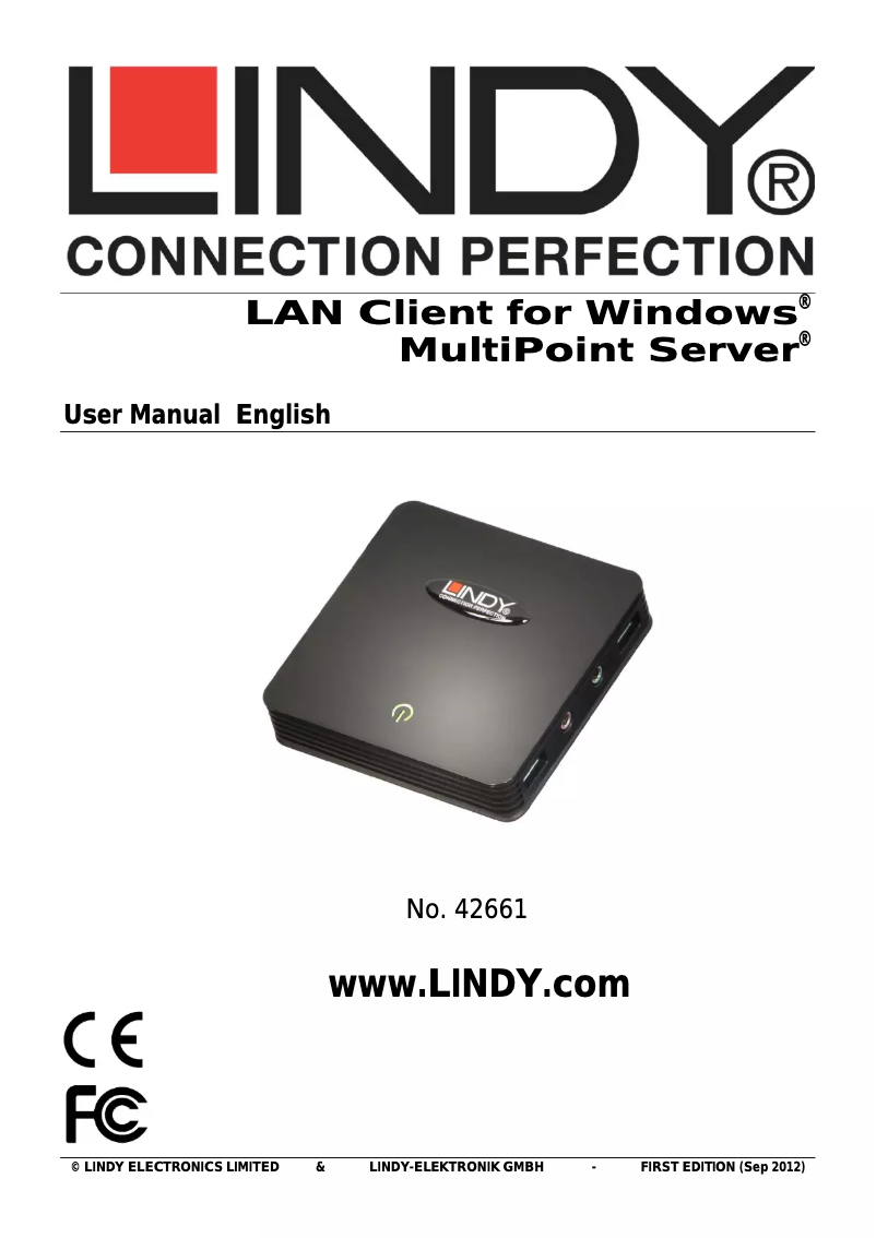 Page 1 de la notice Manuel utilisateur Lindy 42661