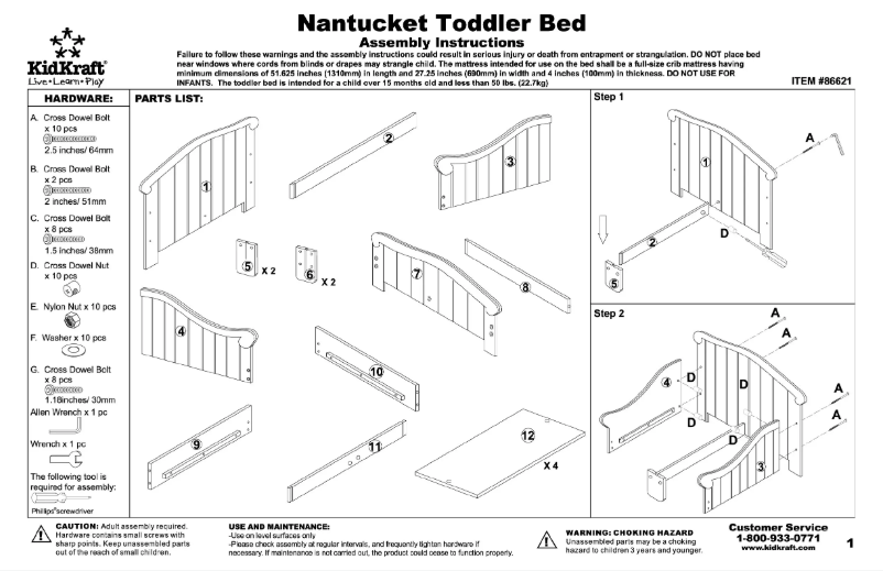 Page n°1 - Manuel utilisateur KidKraft Nantucket 86621