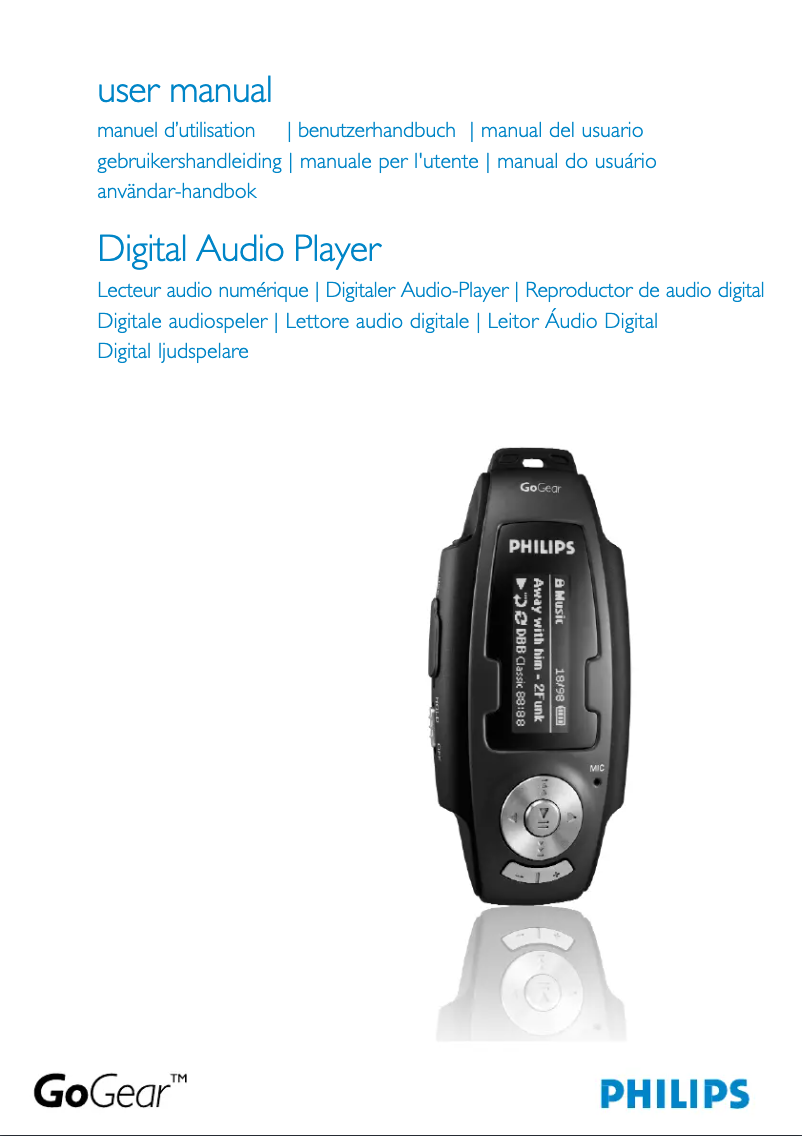 Image de la première page du manuel de l'appareil GoGear SA261