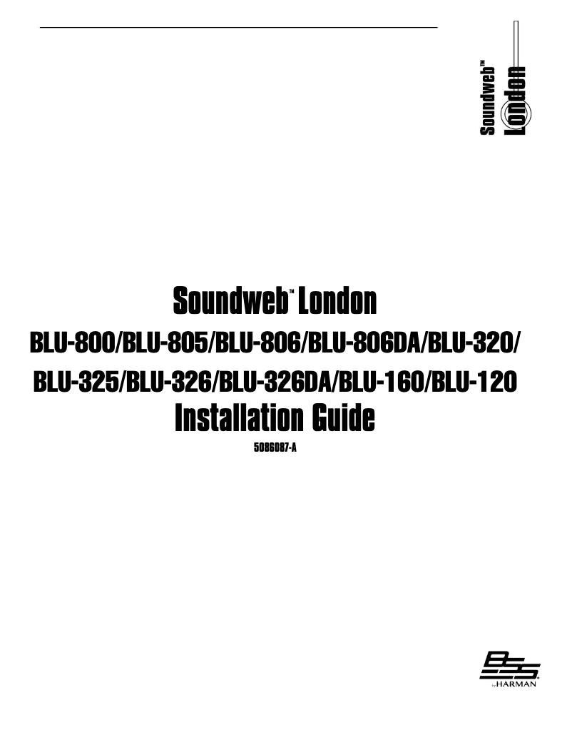 Page n°1 - Manuel utilisateur BSS Audio Soundweb London BLU-325