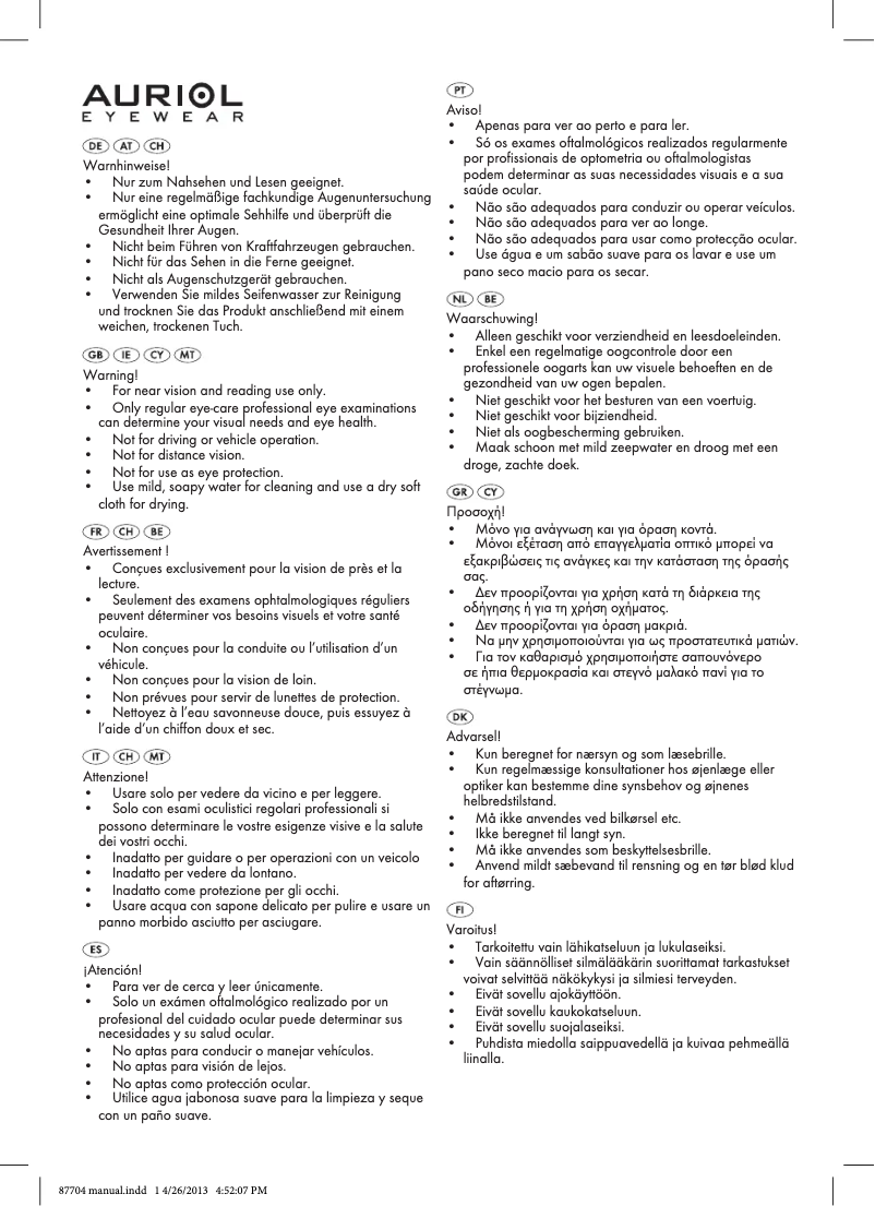 Página 1 del manual Manual de usuario Auriol Z31528A