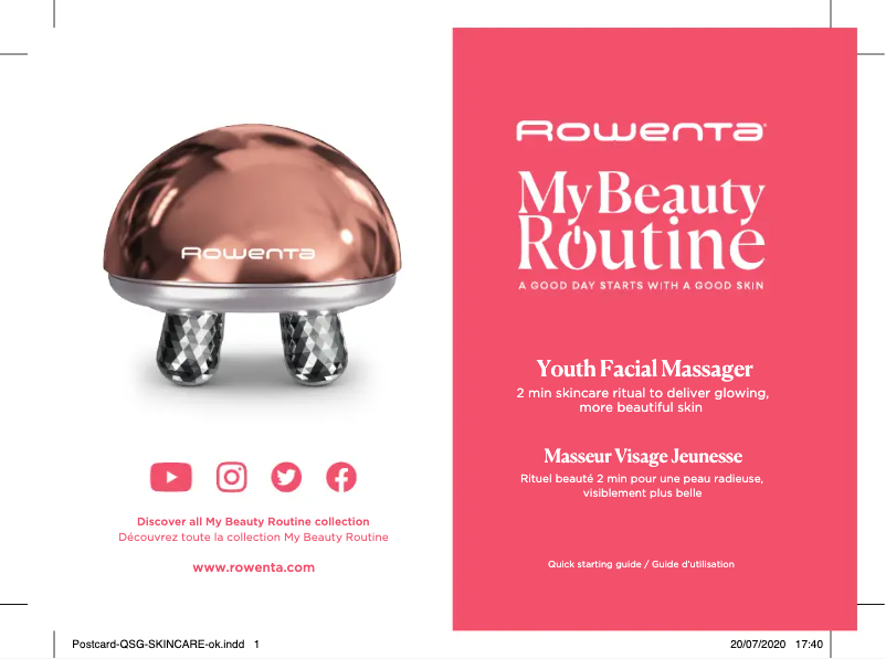 Page 1 de la notice Guide de démarrage rapide Rowenta Youth LV6020