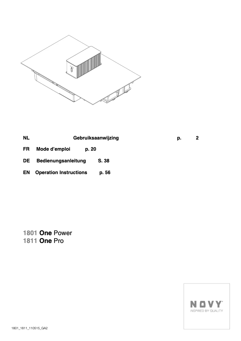 Page 1 de la notice Manuel utilisateur Novy 1811