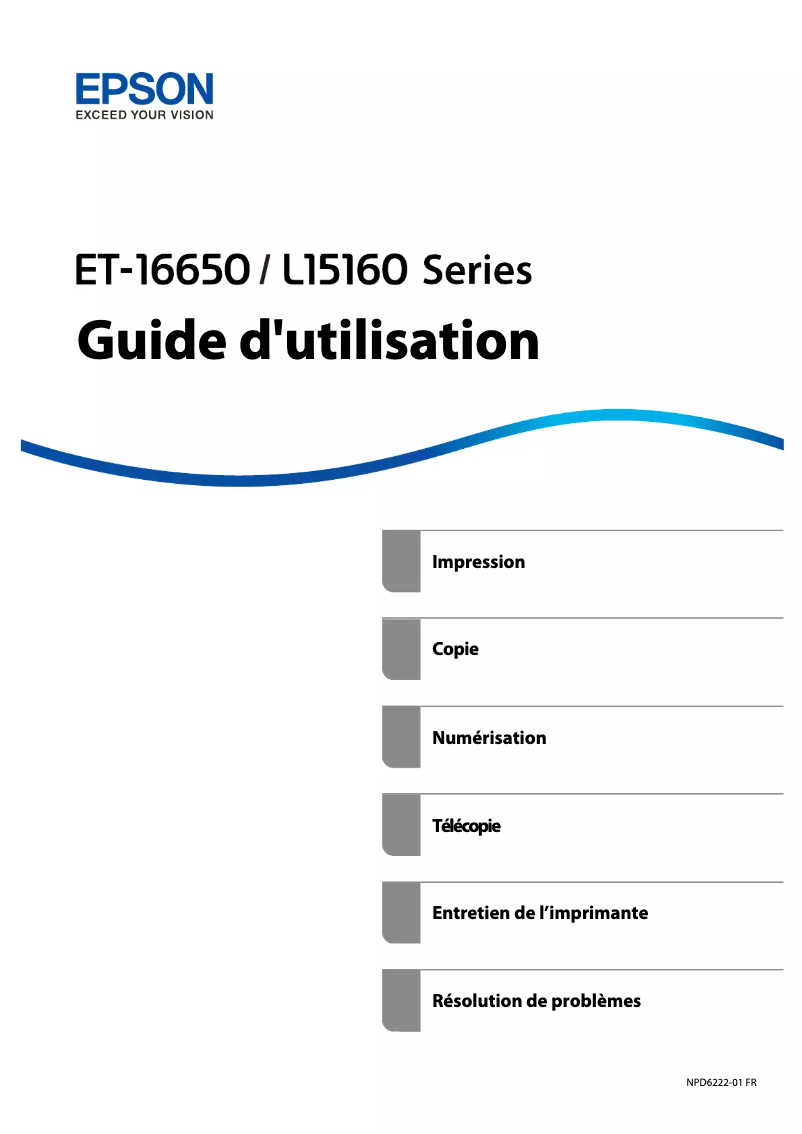 Page n°1 - Manuel utilisateur Epson EcoTank ET-16650
