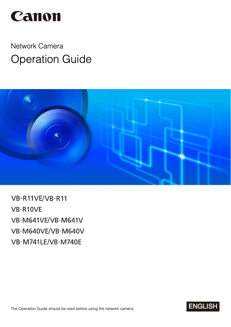 Page n°1 - Manuel utilisateur Canon VB-R11VE