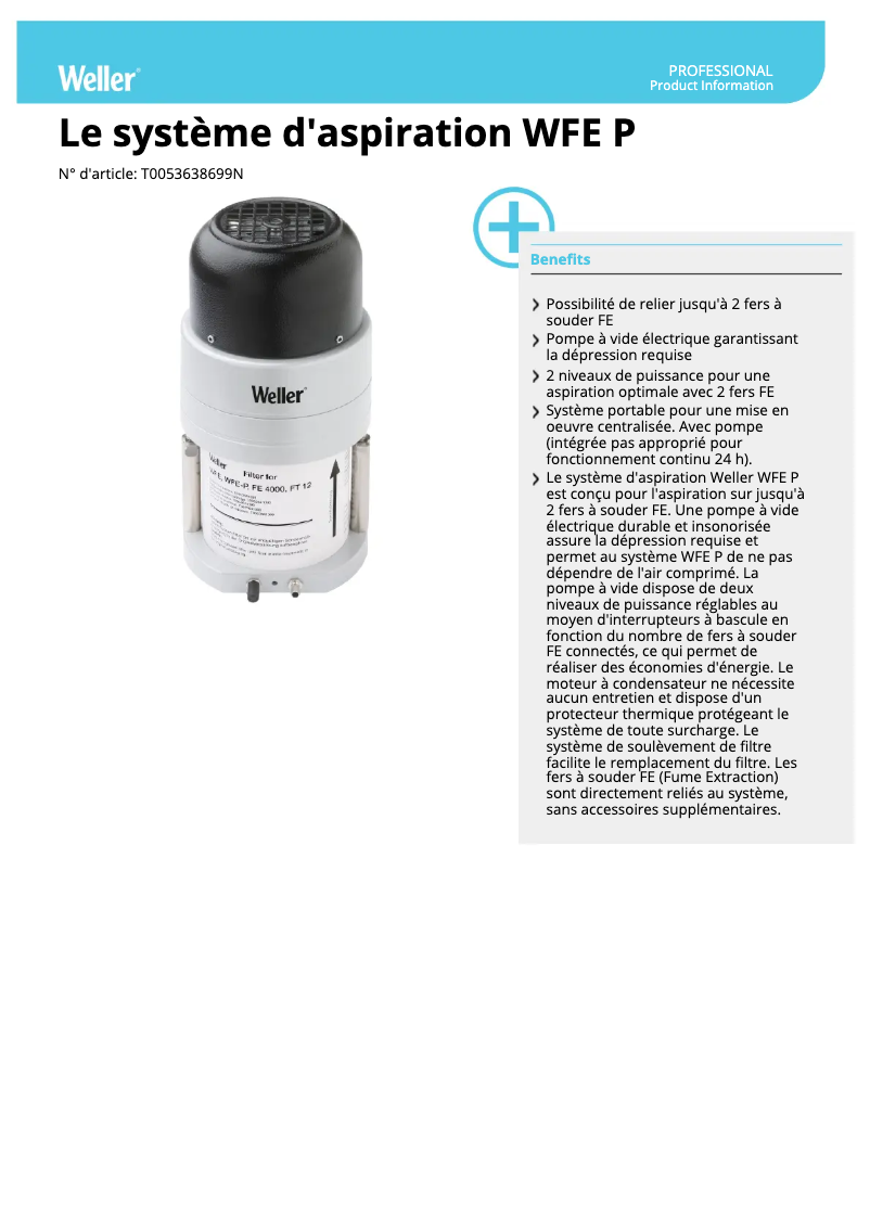 Image de la première page du manuel de l'appareil WFE P