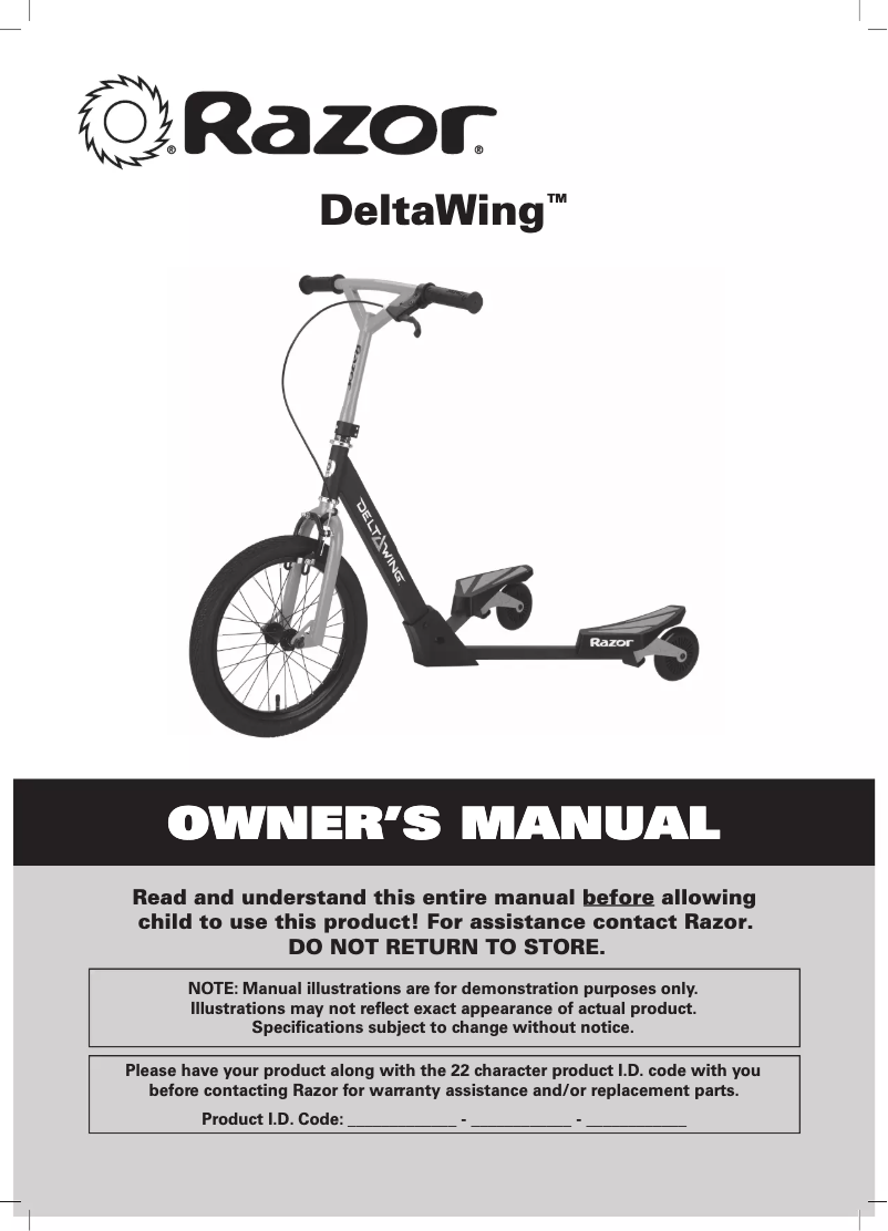 Page 1 de la notice Manuel utilisateur Razor DeltaWing