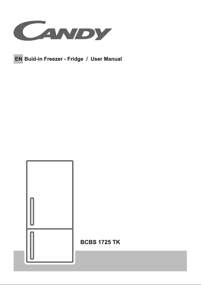 Page 1 de la notice Manuel utilisateur Candy BCBS 1725 TK