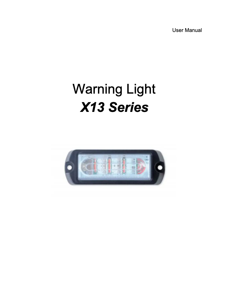 Image de la première page du manuel de l'appareil X13-R