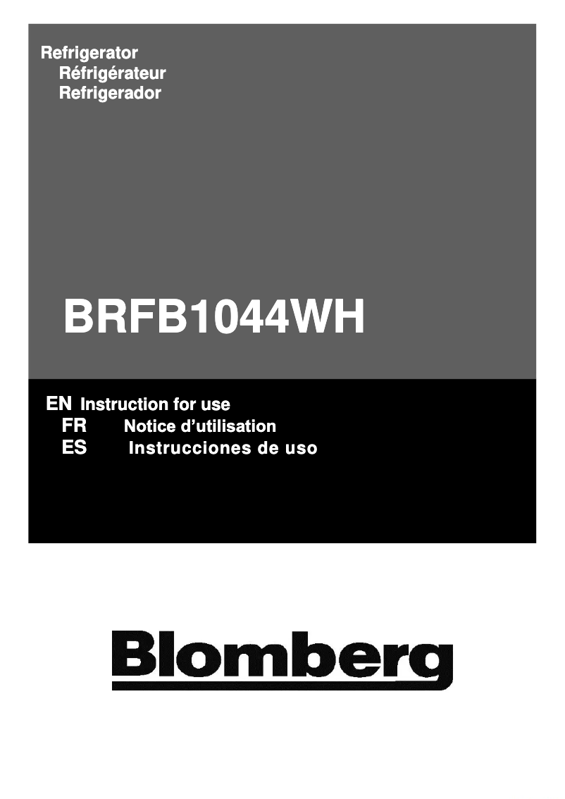 Page n°1 - Manuel utilisateur Blomberg BRFB 1044 WH