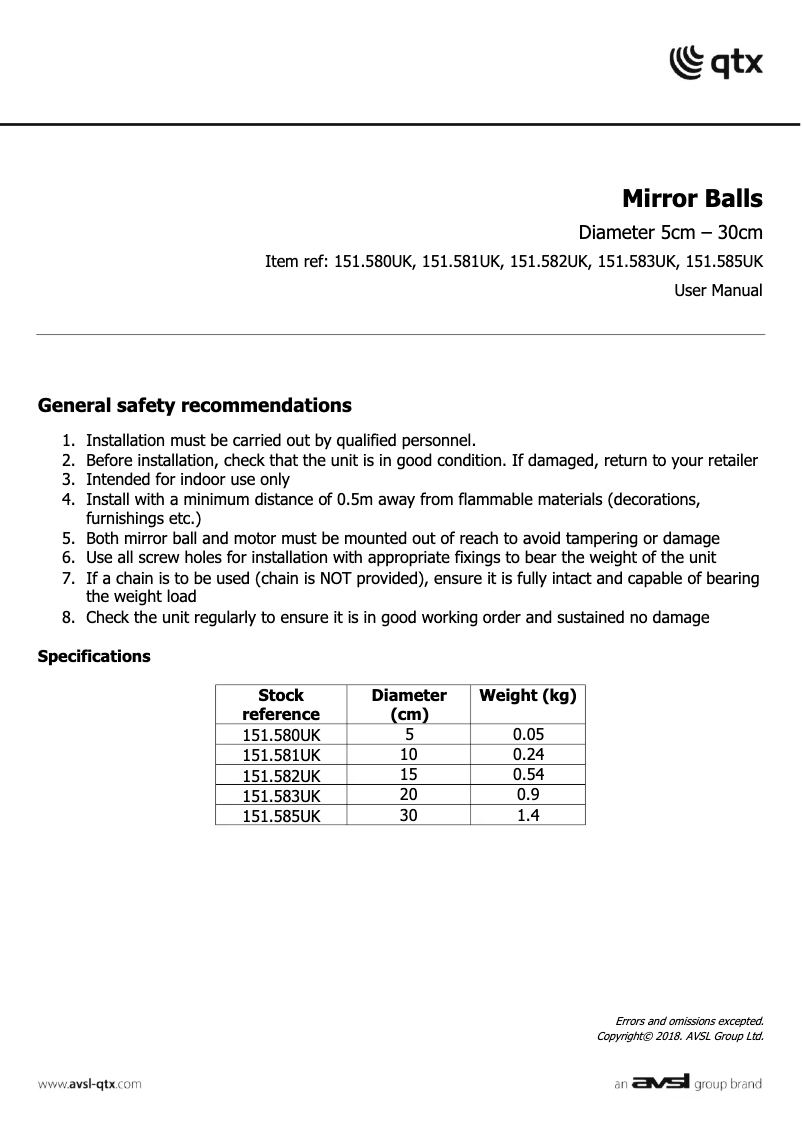 Page n°1 - Manuel utilisateur Qtx MB-30