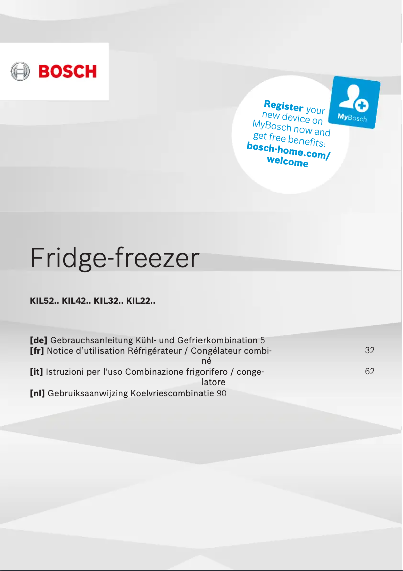 Page n°1 - Manuel utilisateur Bosch KIL22AFE0