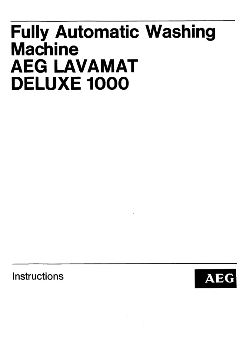 Página 1 del manual Manual de usuario AEG Lavamat Deluxe 1000