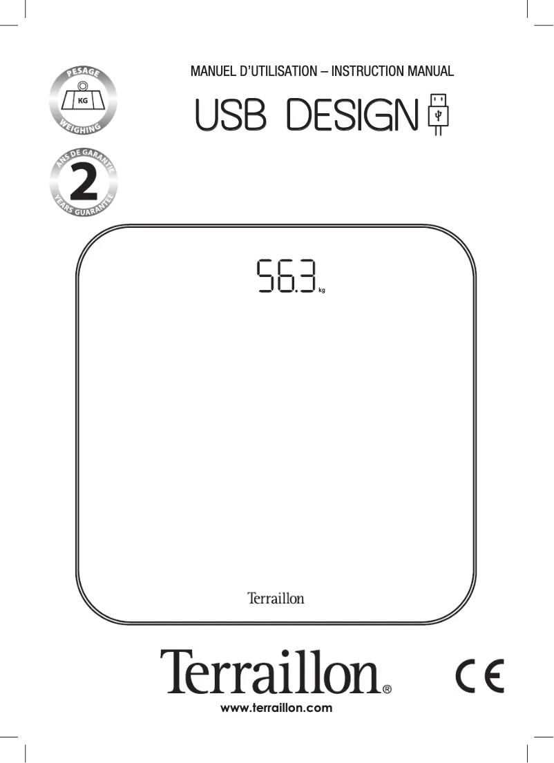 Page 1 of the manual User Manual Terraillon USB Design