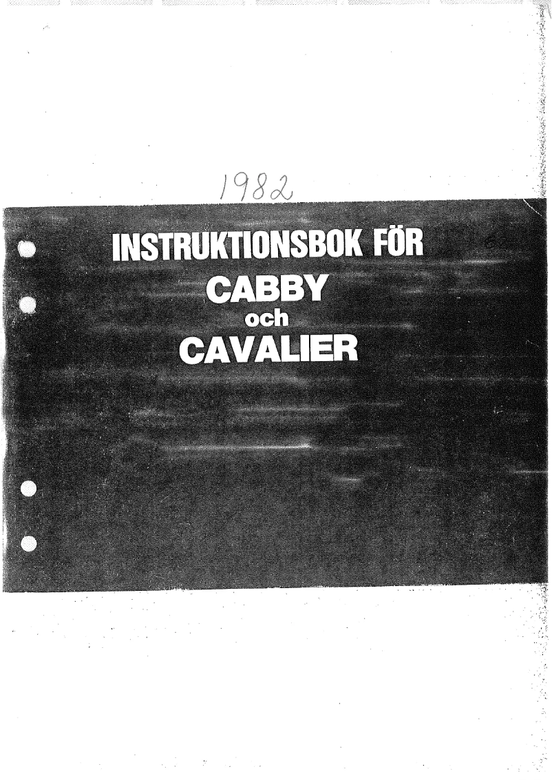 Page n°1 - Manuel utilisateur Cabby 1982