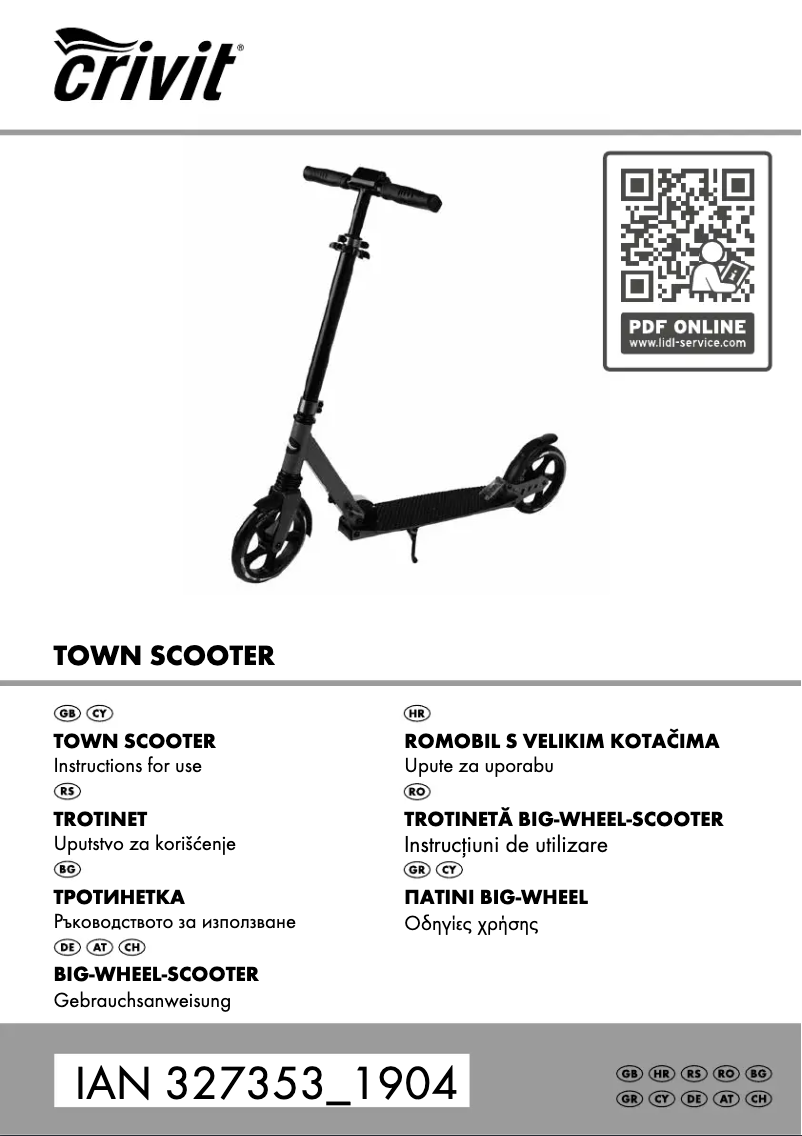 Page 1 de la notice Manuel utilisateur Crivit BW-7170