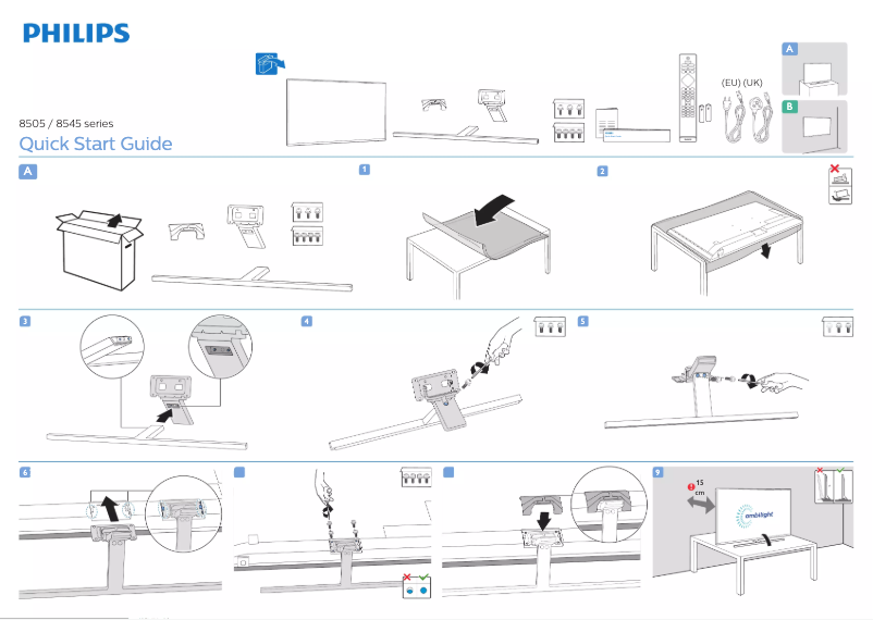 Page 1 de la notice Guide de démarrage rapide Philips 58PUS8505