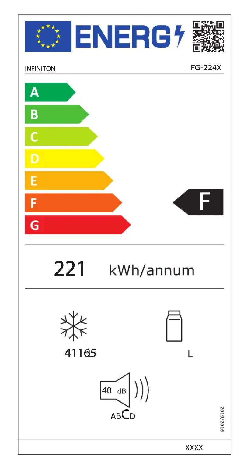 Page n°1 - Label énergétique Infiniton FG-224X