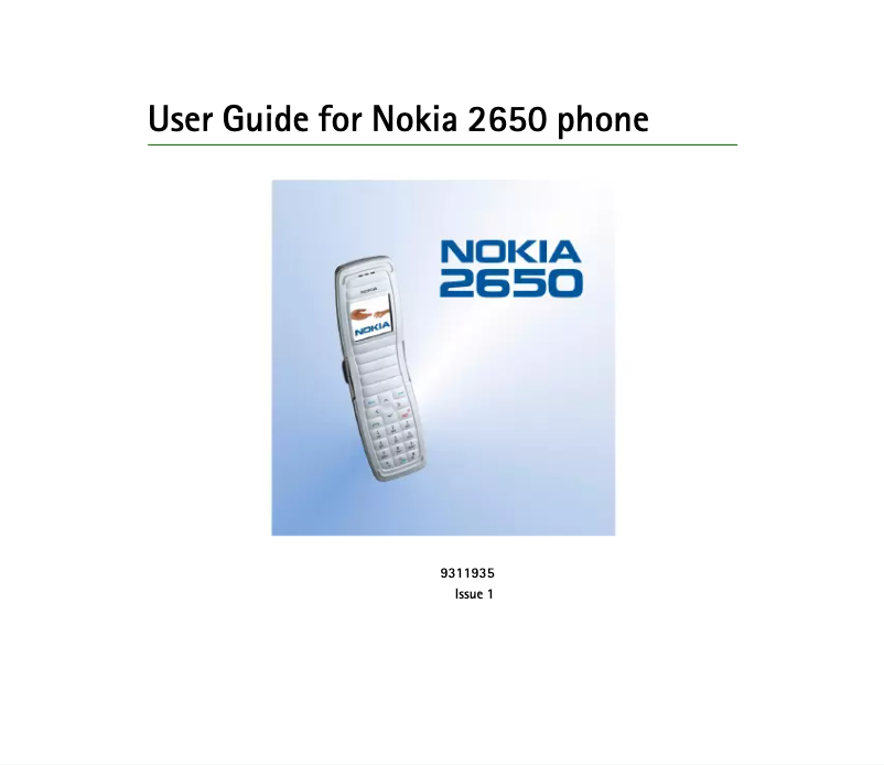 Página 1 del manual Manual de usuario Nokia 2650