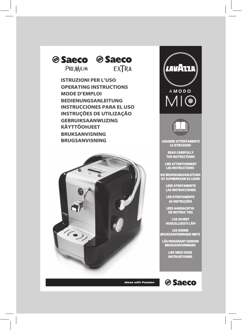 Image de la première page du manuel de l'appareil Saeco Lavazza A Modo Mio Extra