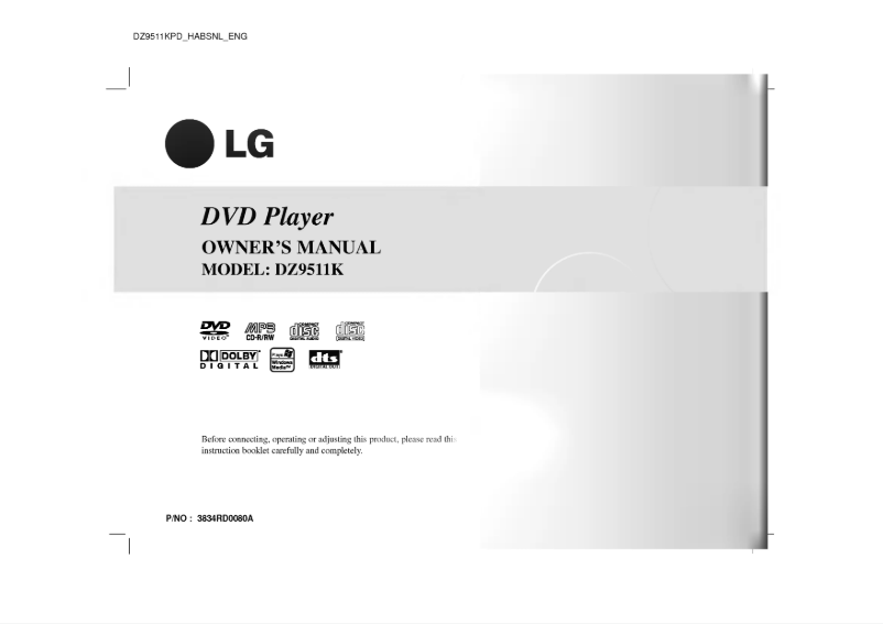 Imagen de la primera página del manual del dispositivo DZ9511KPD